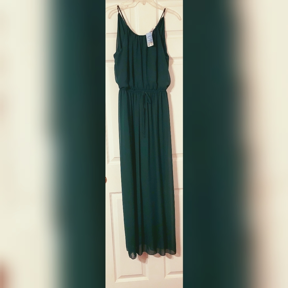 long forest green dress
